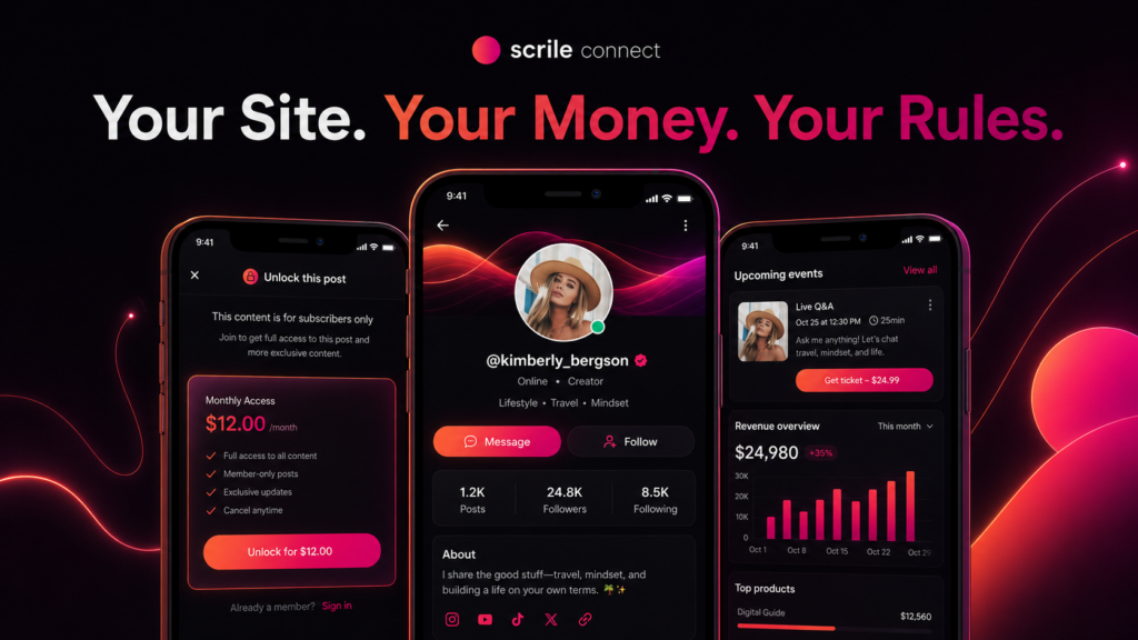 scrile connect for solo creators